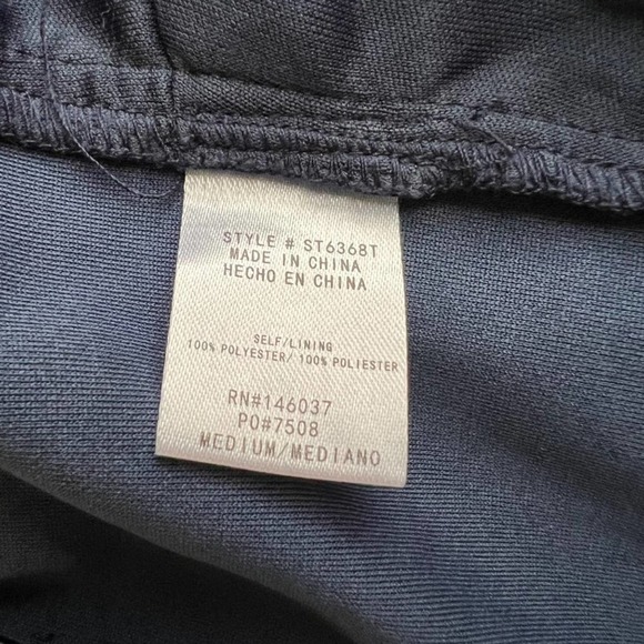 Miss Avenue Womens Pearl Off The Shoulder Crop Top Medium Navy Blue Halter - Picture 8 of 10